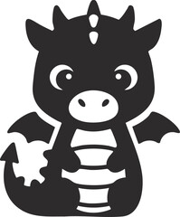 Naklejka premium vector illustration of a baby dragon with wings 
