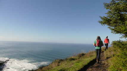 Naklejka premium Hiking along the Oregon coast around Cape Perpetua
