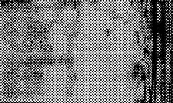 Abstract pop art illustration in gray and black halftone style, showing soft paper texture, subtle irregular shapes, vintage distressed effect, and graphic artistry with dotted overlay and shading.