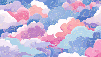 Obraz premium Colorful Cloud Patterns
