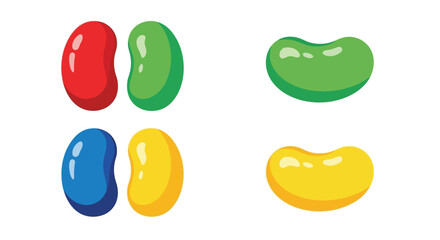A colorful assortment of jelly beans in red green blue and yellow