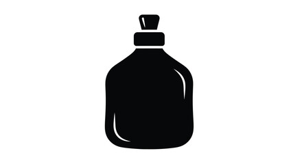 Simple black silhouette of a spray bottle isolated on a white background