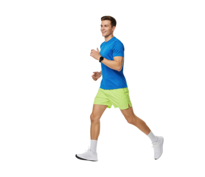 Daily running for heart health and circulation, male athlete jogging for fitness program guides and cardiology wellness articles about aerobic training, endurance tips for community health outreach