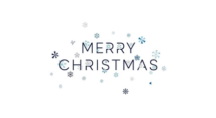 Elegant Merry Christmas greeting card with delicate snowflakes perfect for festive holiday marketing and seasonal promotions this winter