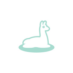 Alpaca Vector Icon. Clean and cute silhouette, suitable for creative business and pet logo.