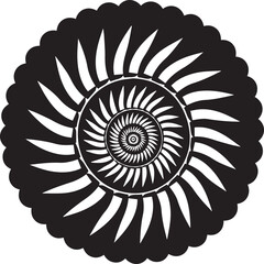 Black and White Circular Abstract Pattern graphic
