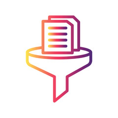 Data Filtration Color gradient illustration vector icon which can easily modify or edit 
