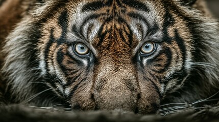 Intense Gaze of a Resting Tiger