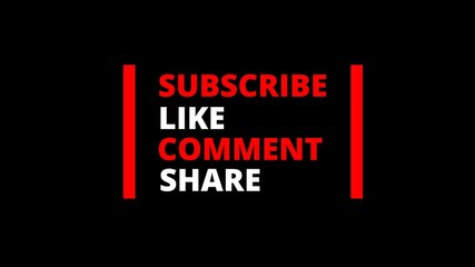 Modern “Subscribe Like Comment Share” text animation in bold red and white design with transparent background, perfect for video intros, outros, and social media promotion. alpha channel - Powered by Adobe