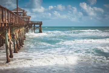 Cocoa Florida Beach. Beautiful Waterfront View in Cocoa Beach, Florida