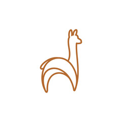 Minimal Alpaca Logo. Stylish and soft outline design, ideal for textile or fashion branding.