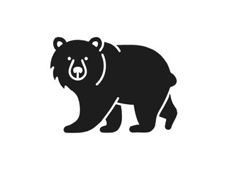 Simple bear illustration. Vector. Monochrome. Beast. Danger. Wild animal. Wild.
