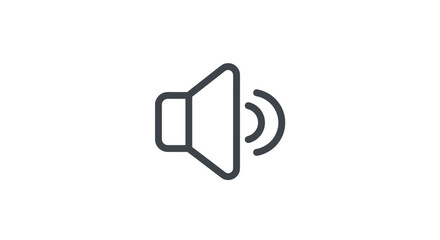 Minimalist speaker icon with sound waves in flat style