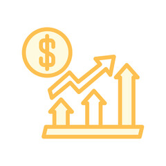 Business Growth duotone line icon , vector, pixel perfect, illustrator file 
