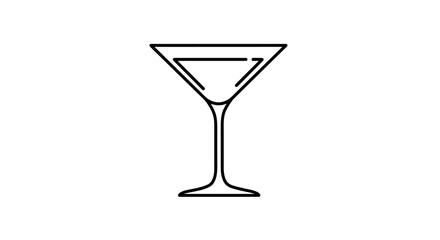 Minimalist martini glass drawing with elegant line art design