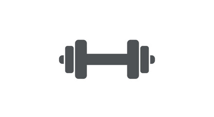 Naklejka premium Simple dumbbell icon for fitness and gym design in silhouette style