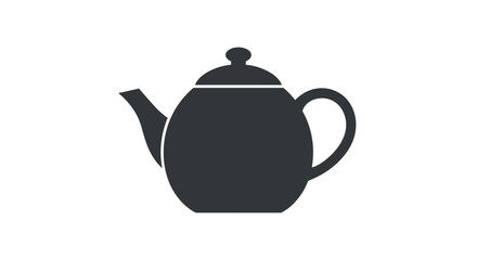 Minimalist silhouette of a teapot with handle and spout