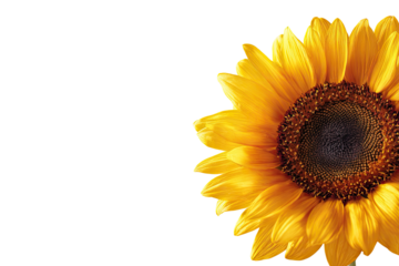 Close-up of a vibrant sunflower against a black background