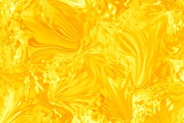 Abstract digital flowing swirling yellow color fluid background, liquid golden pattern illustration wallpaper