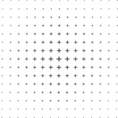 Array of Black Plus Signs on White Background Gradient Density Pattern.