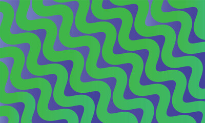 Repeating green wavy lines create a dynamic gradient pattern against a violet background