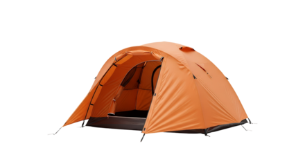 Bright Orange Camping Tent for Outdoor Adventure, Wilderness Exploration, and Mountain Expedition Lifestyle