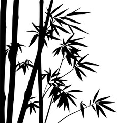Obraz premium Japanese bamboo silhouette design for oriental and cultural art