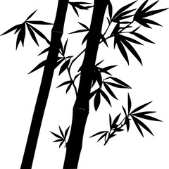 Obraz premium Black bamboo silhouette design for Asian and tropical theme