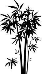 Obraz premium Bamboo forest silhouette art for calm and relaxation concept