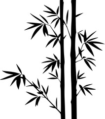 Obraz premium Bamboo stalk silhouette vector for natural and eco design