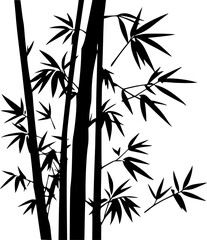 Obraz premium Bamboo silhouette design for nature and zen concept