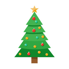 christmas tree isolated on white background