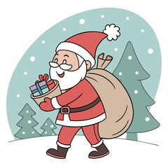 Obraz premium santa claus with christmas gifts