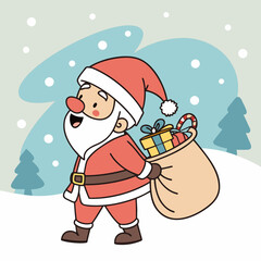 santa claus with christmas gifts