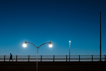 wind turbine at night