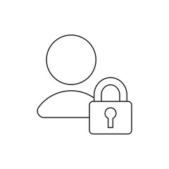 Locked User Profile Account Security Padlock Line Icon