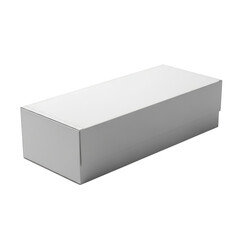 Simple white rectangular box isolated on a plain background for design and packaging illustration