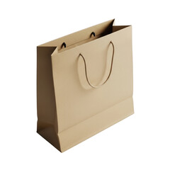 Simple brown paper gift bag with twisted handles isolated ready for branding and packaging illustration