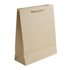 Plain beige paper gift bag with handle for packaging and retail shopping essentials illustration