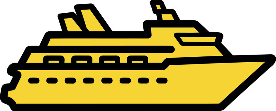 Yellow cruise ship icon design Vector