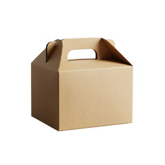 Cardboard party favor box with handle for gifts and treats isolated. illustration