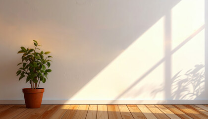 modern living room creme grey wall with highlight from window copy space