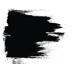 Abstract Black Brush Stroke Isolated on White Background. Bold grunge brush smudge. Paint ink texture
