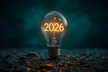 💡 Glowing glass light bulb symbol of idea concept, inspiration, and innovation 2026