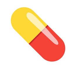 red pill on white background