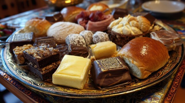 Dessert Budapest. Delicious Traditional Czech Snack: Kurtos on a Plate
