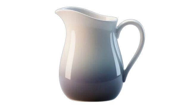 White ceramic milk jug or pitcher isolated on a white background
