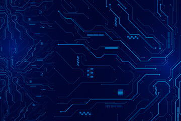 Abstract Blue Electronic Circuit Background. Abstract blue electronic circuit background with futuristic network lines and modern technology pattern for innovation and AI themes.