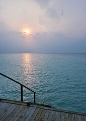 sunset over the sea in the Maldives