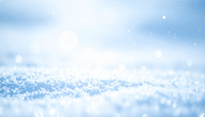 Winter's Embrace: A serene landscape reveals a soft blanket of fresh snow, its pristine surface glistening under a gentle, ethereal glow. A symphony of textures and light.